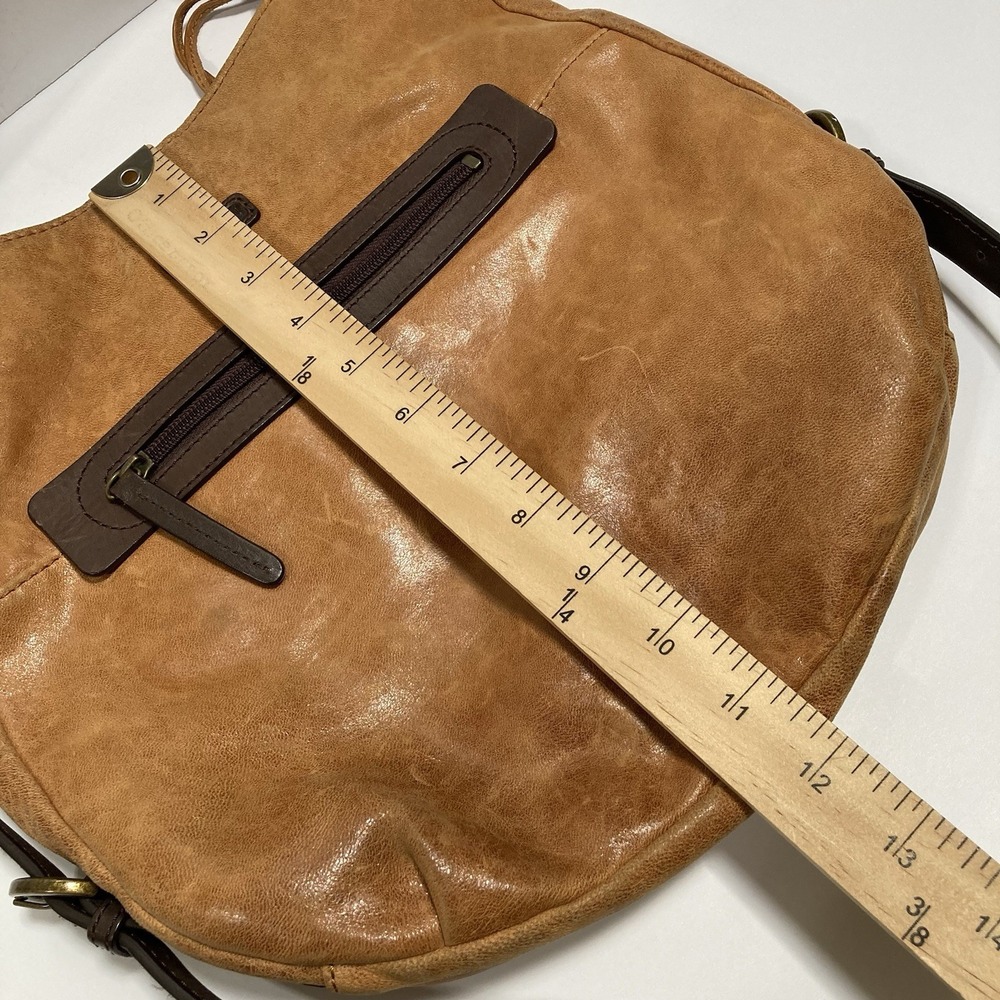 ELLINGTON Italian Leather Shoulder Bag Hobo Purse Tan Brown Boho Minimalist - Picture 10 of 11